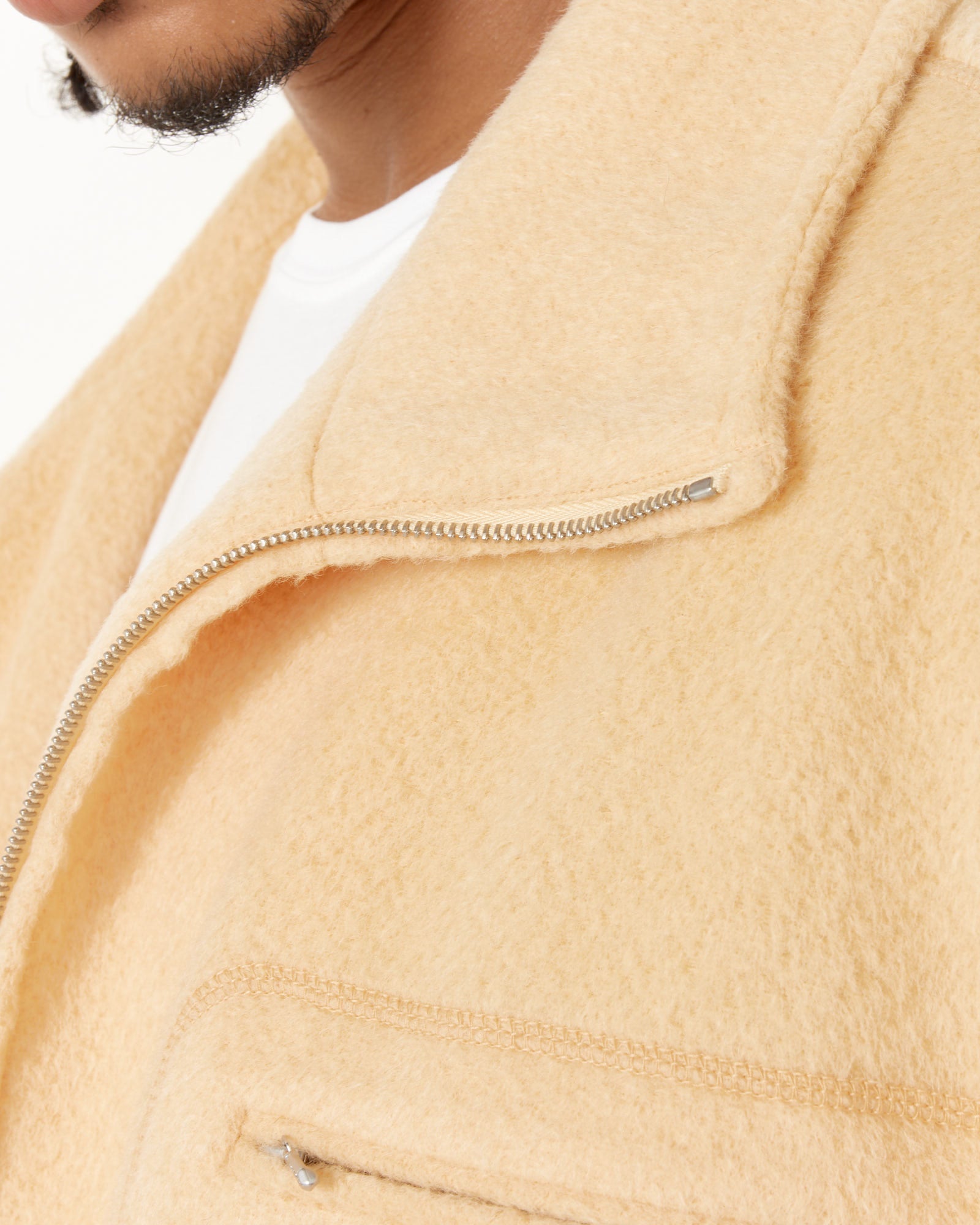 Brushed Mohair Jacquard Zip Blouson