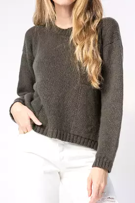 Cashmere Linen Sweater in Moss