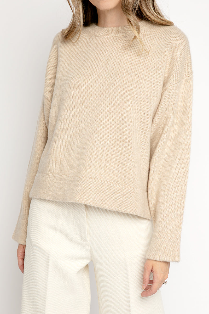 Cashmere Mohair Boxy Sweater in Miele