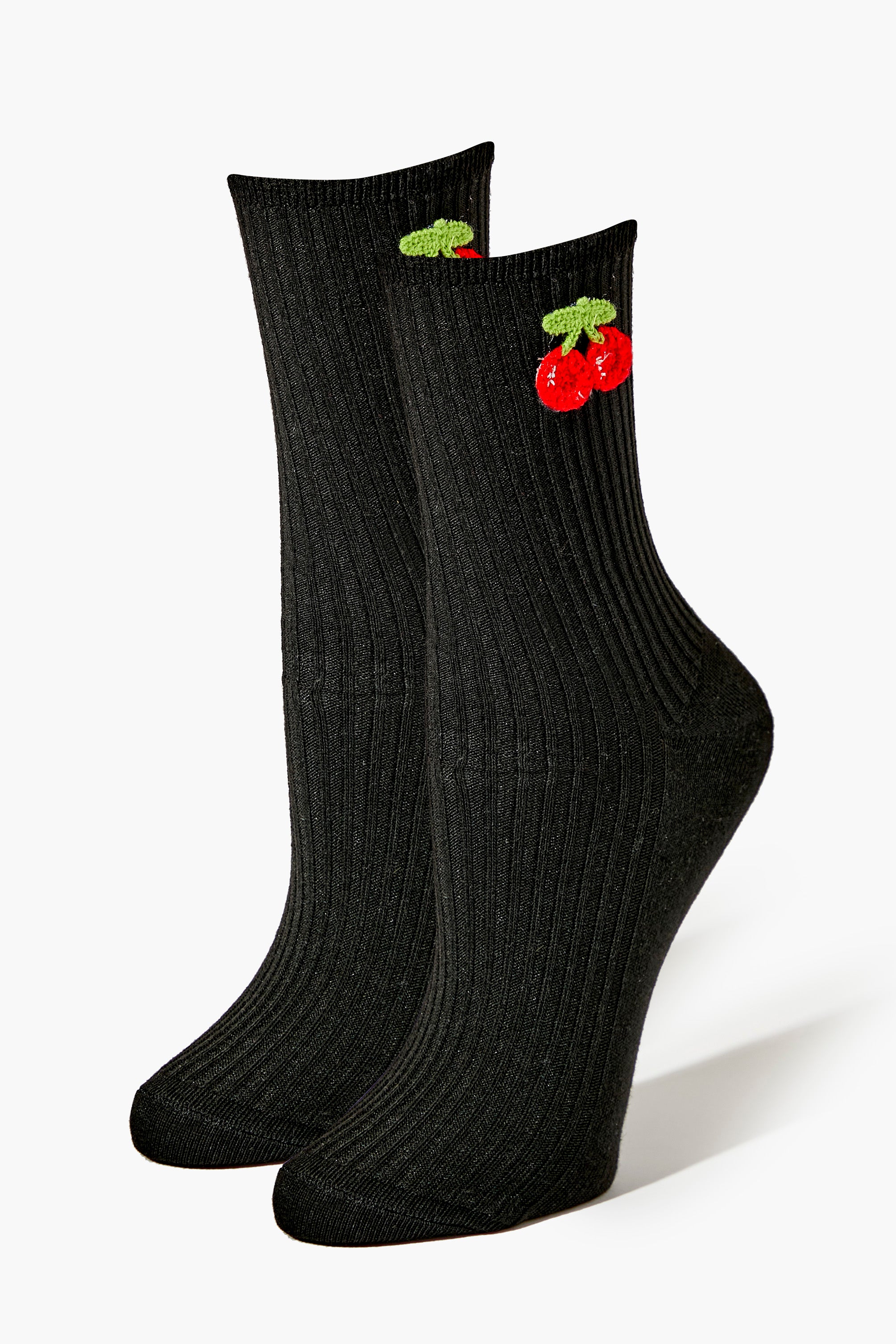 Cherry Print Crew Socks