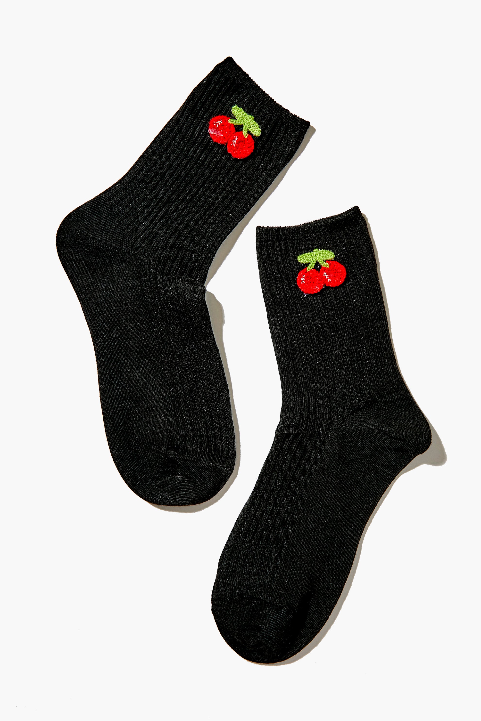 Cherry Print Crew Socks