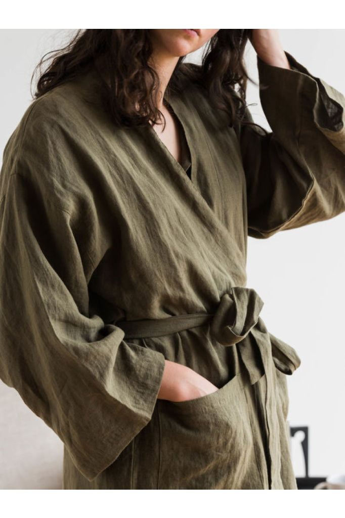 Citta - Linen Robe - Ivy