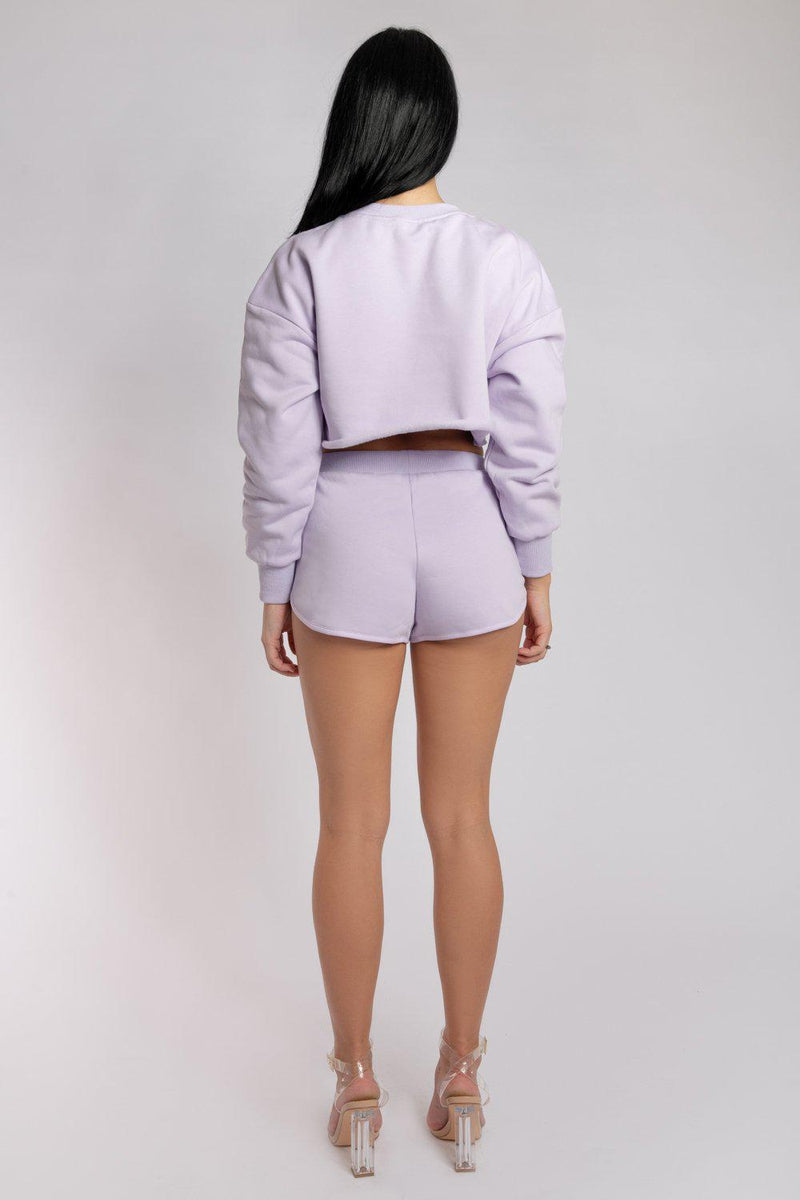 CXIX Oversized Cropped Jumper - Lilac