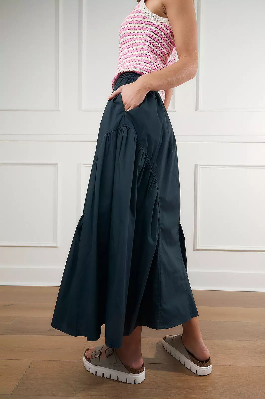 Deep Sea Cotton Flounce Skirt