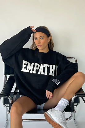 Empathy Always Black Crewneck Sweatshirt