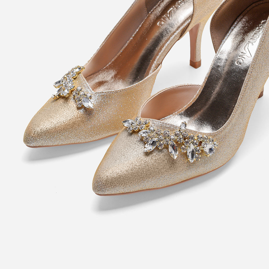 Evelyn Cynthia Gold Pumps