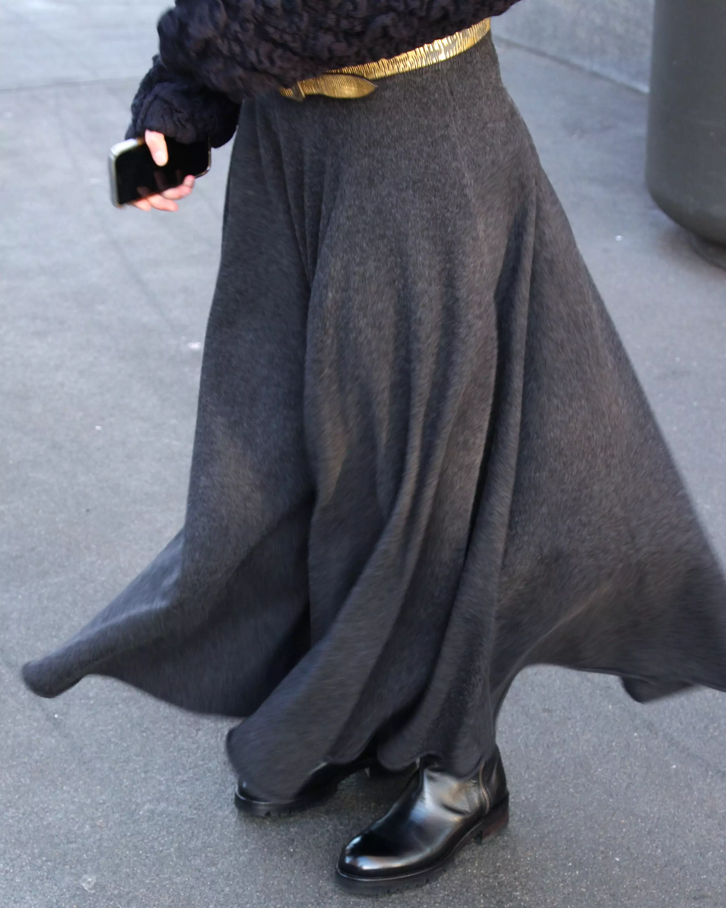 Extreme Cashmere Shadow Grey Twirl Skirt