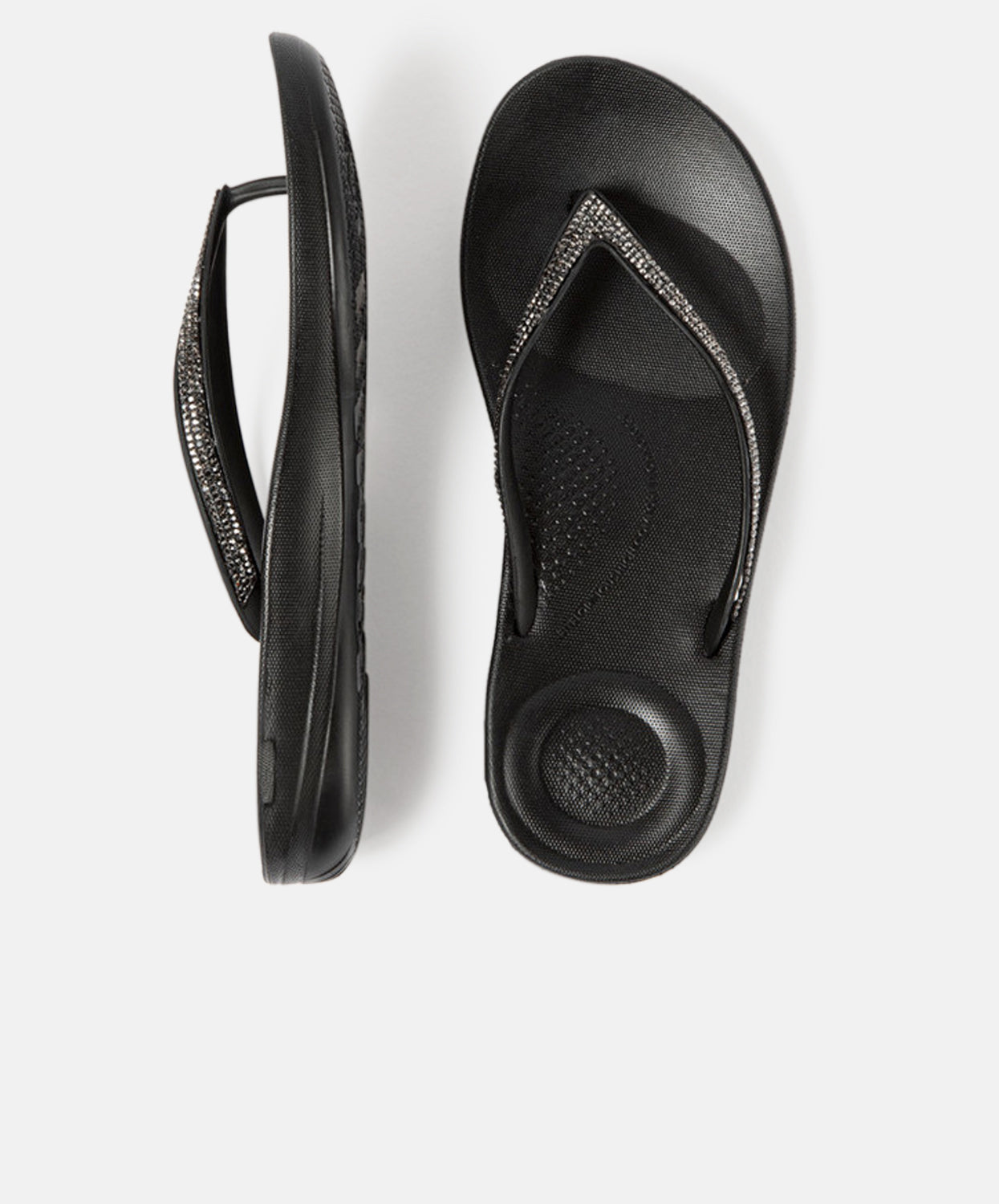 FitFlop iQushion Sparkle Thongs Black