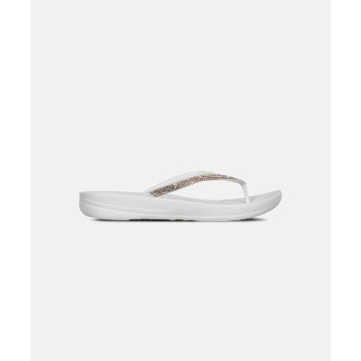 FitFlop iQushion Sparkle Thongs White