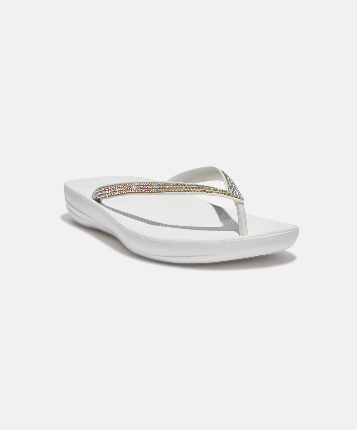 FitFlop iQushion Sparkle Thongs White