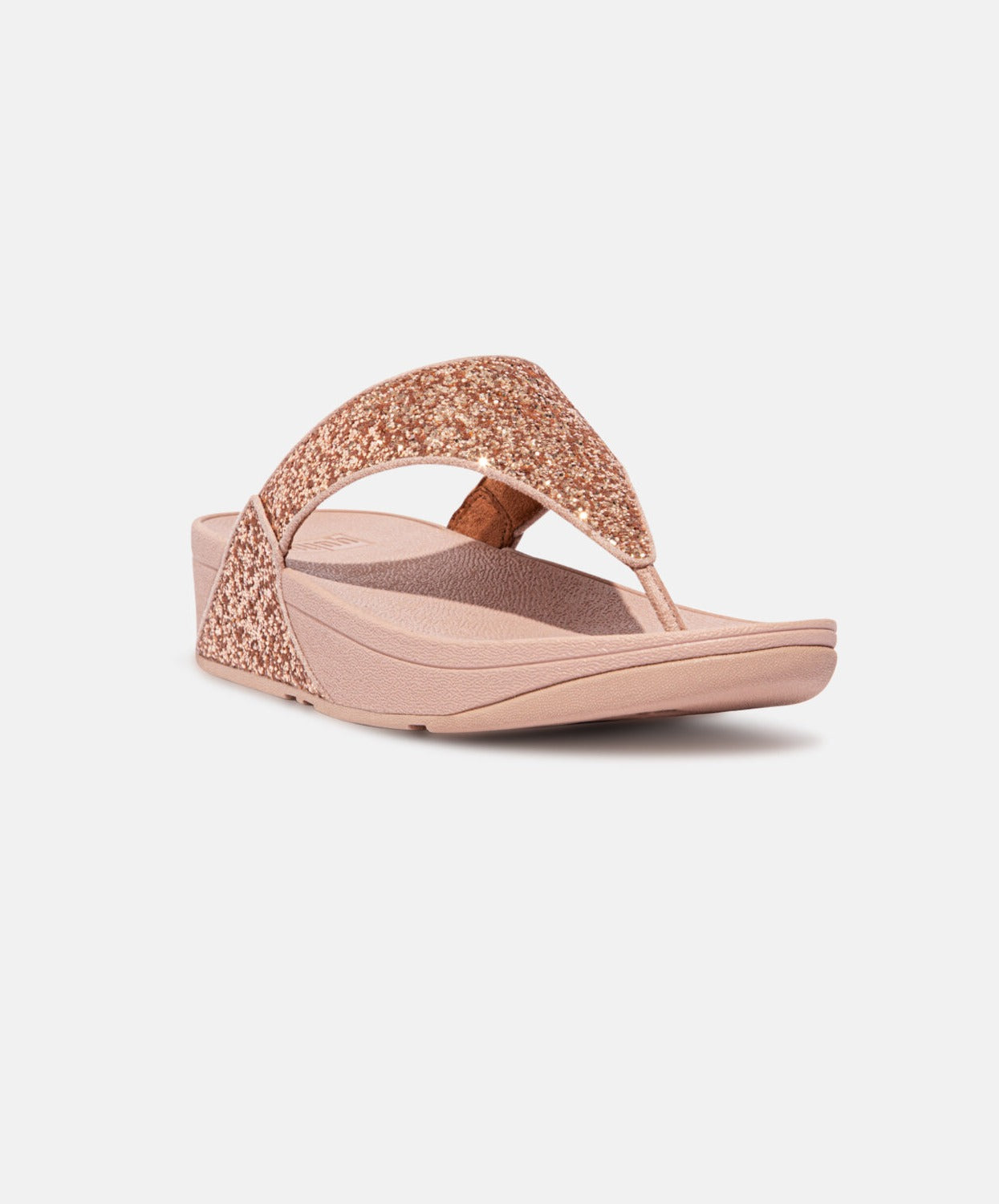 FitFlop Lulu Glitter Rose Gold Toe-Thongs