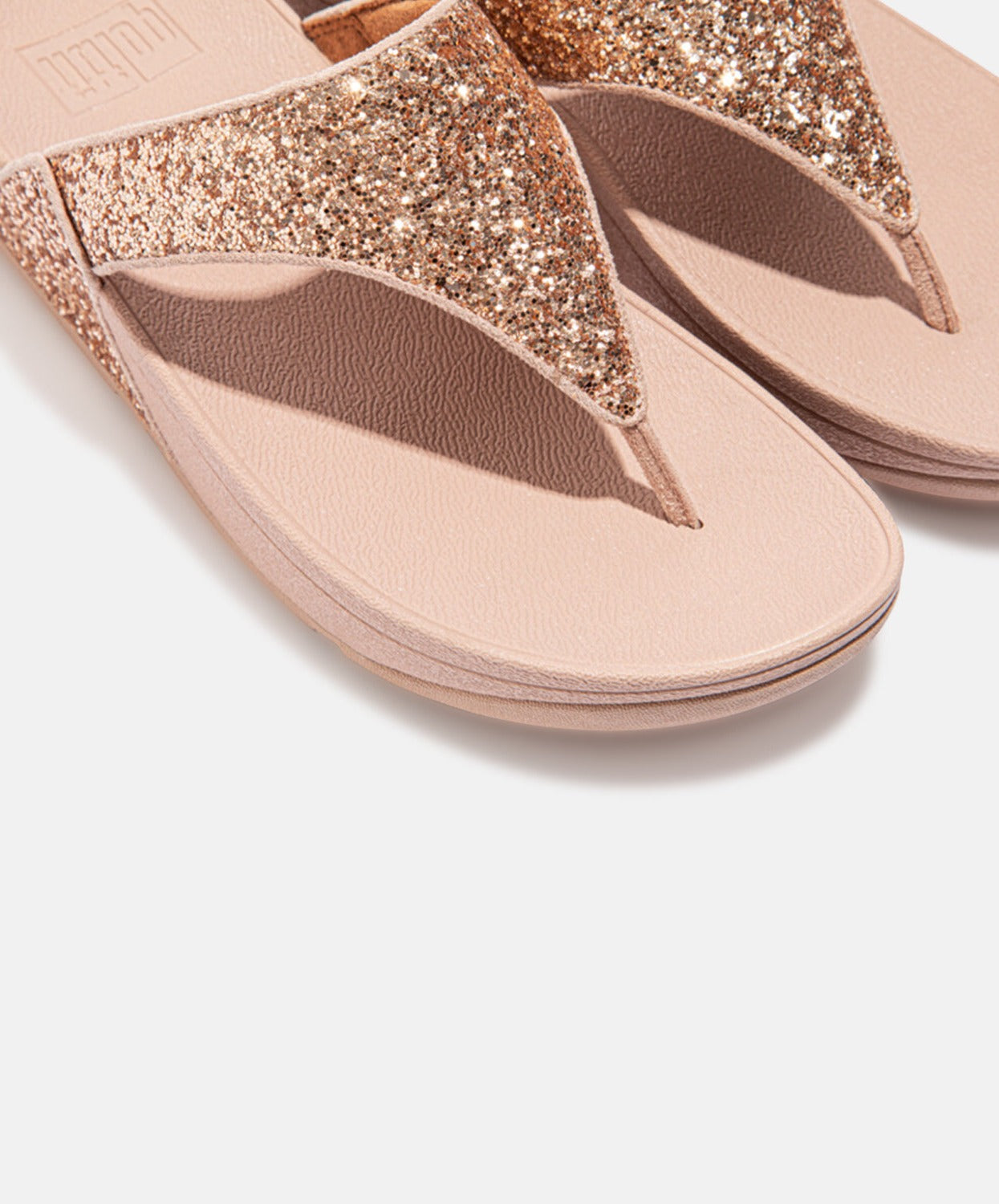 FitFlop Lulu Glitter Rose Gold Toe-Thongs