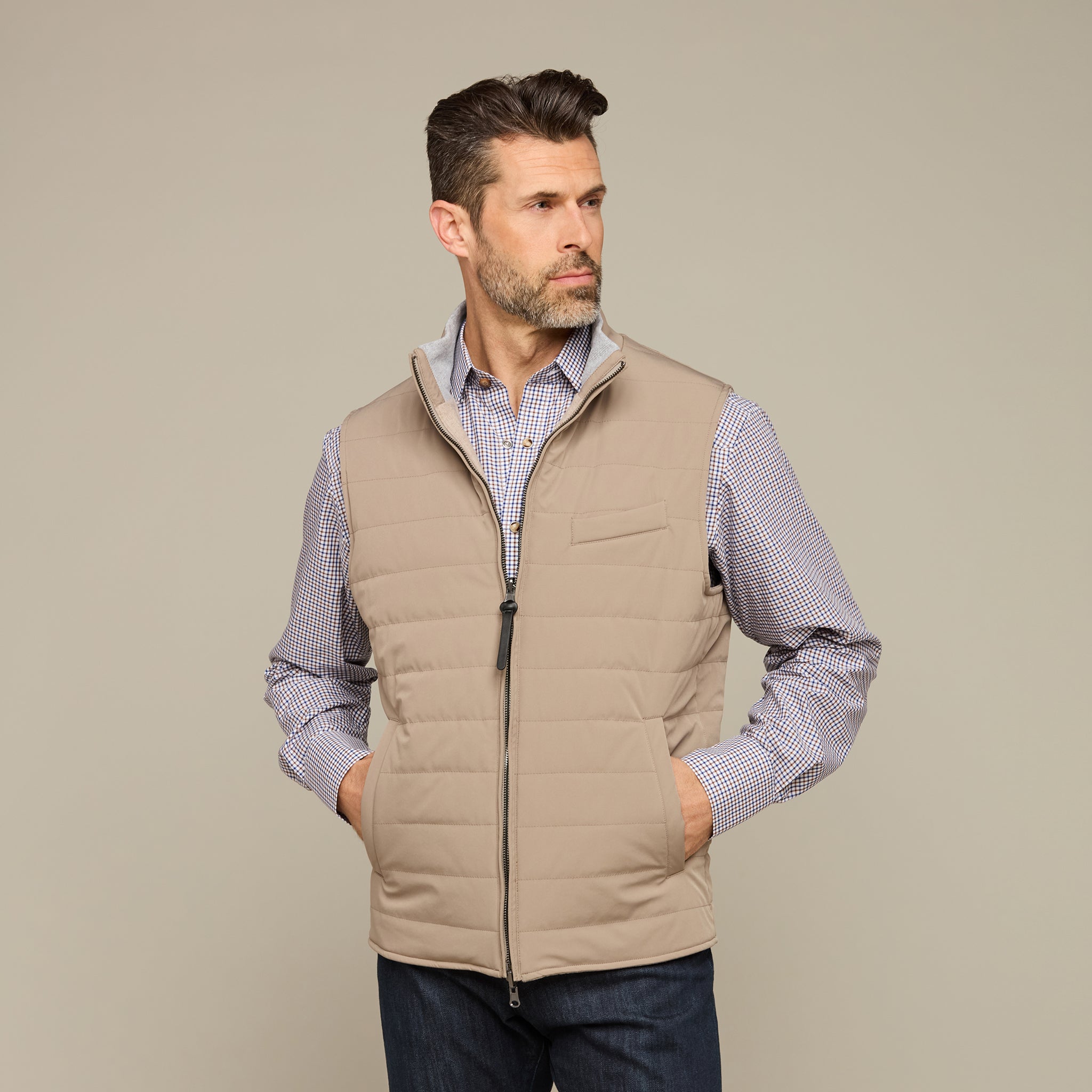 Gilroy Reversible Vest :: Oatmeal