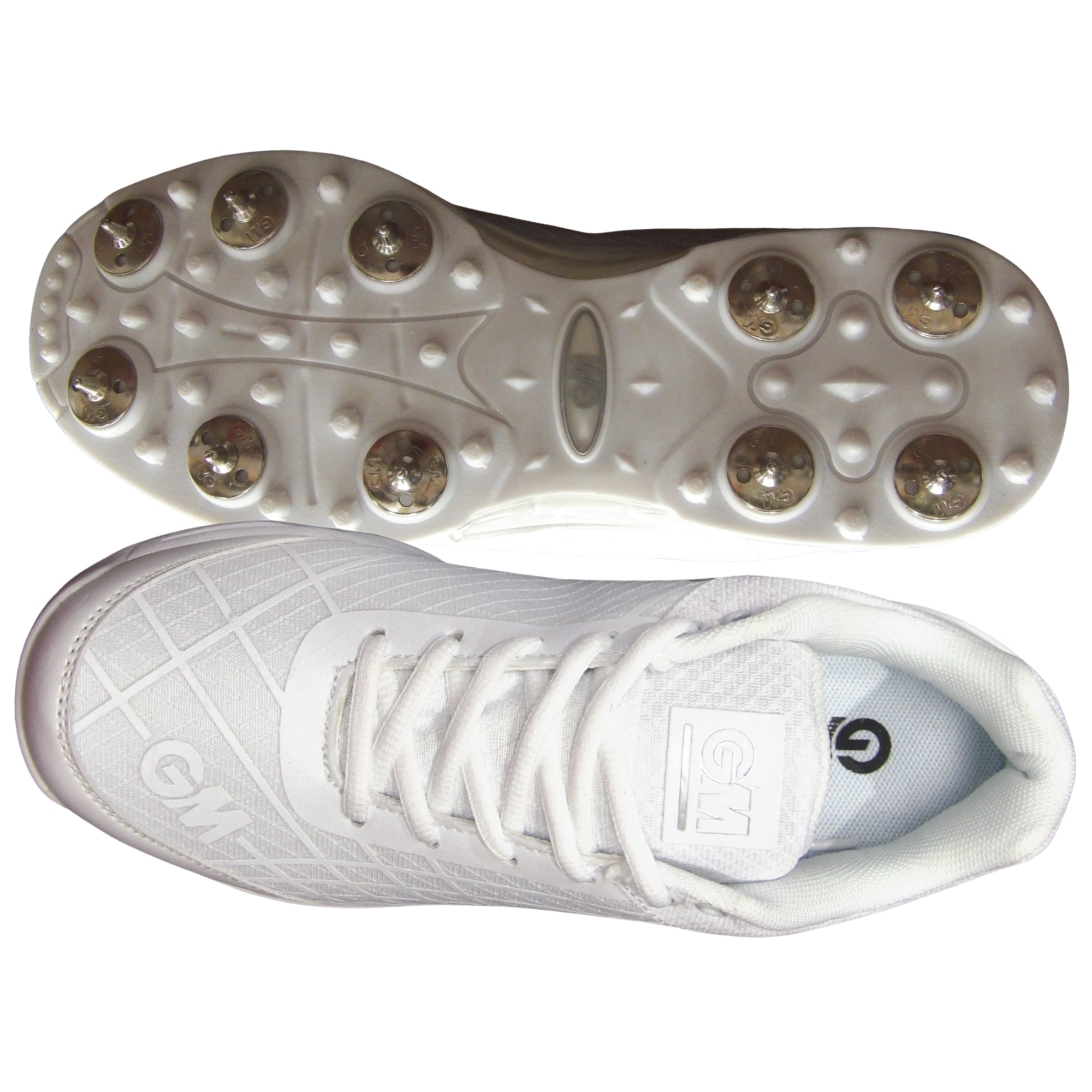 GM Cricket Shoes, Model Icon All-Rounder Spike - White