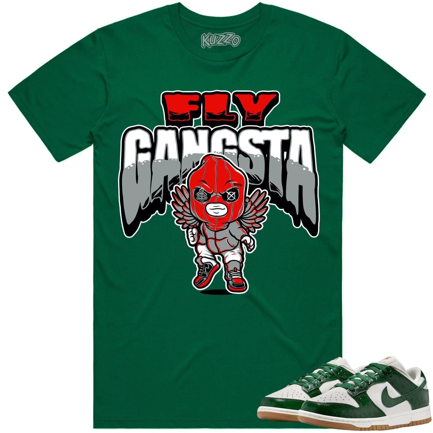 Green Ostrich Dunks Shirt to Match - RED FLY GANGSTA