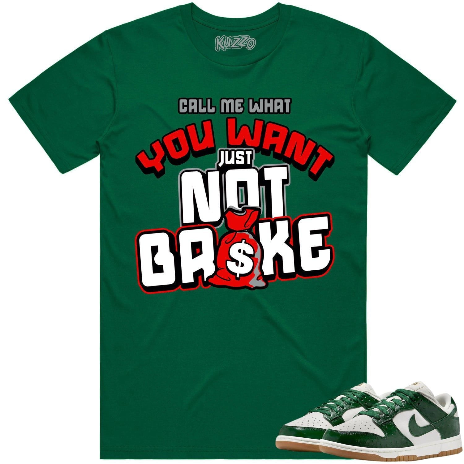 Green Ostrich Dunks Shirt to Match - RED NOT BROKE