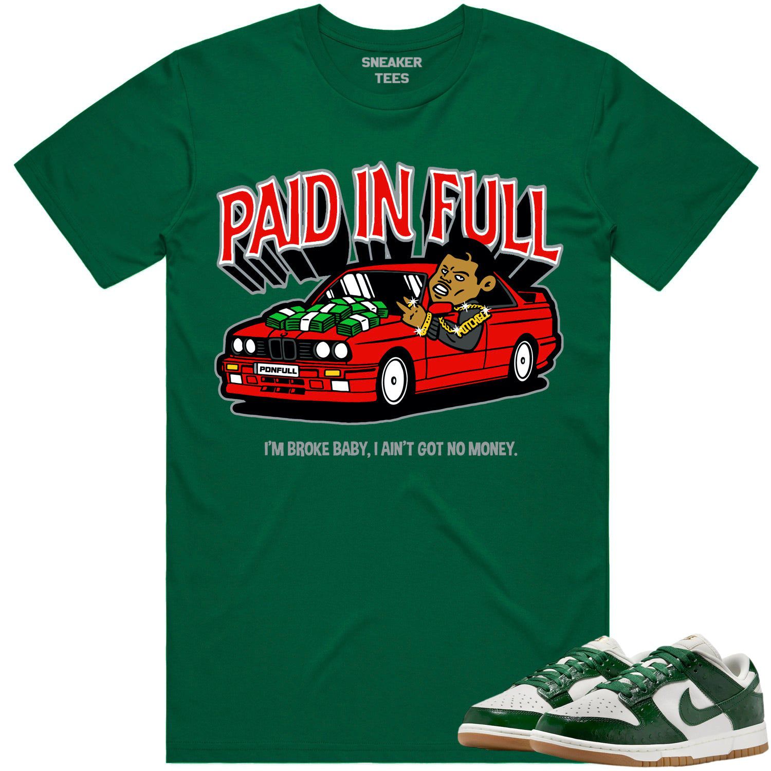 Green Ostrich Dunks Shirt to Match - RED PAID