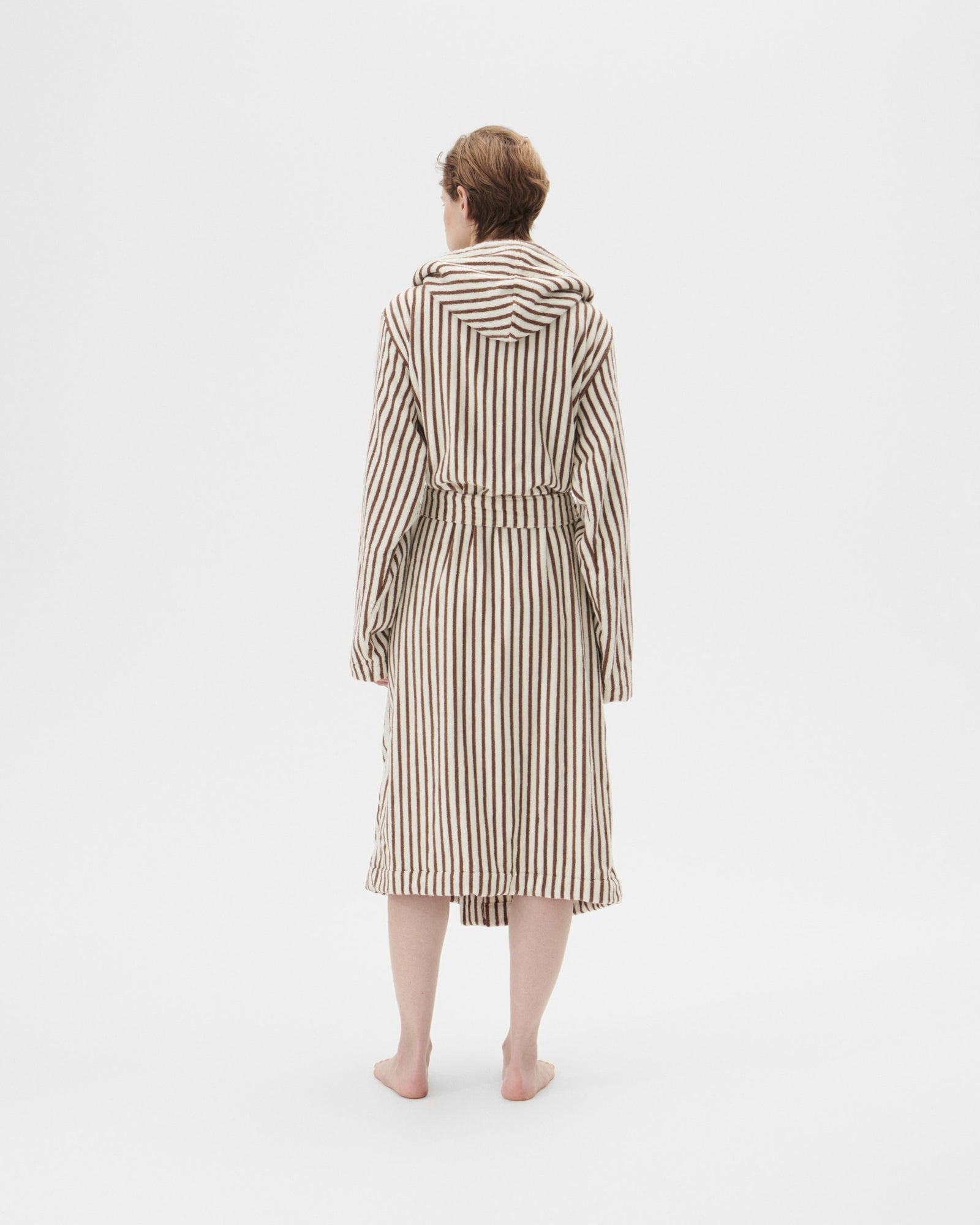 Hooded Bathrobe in Kodiak Stripes