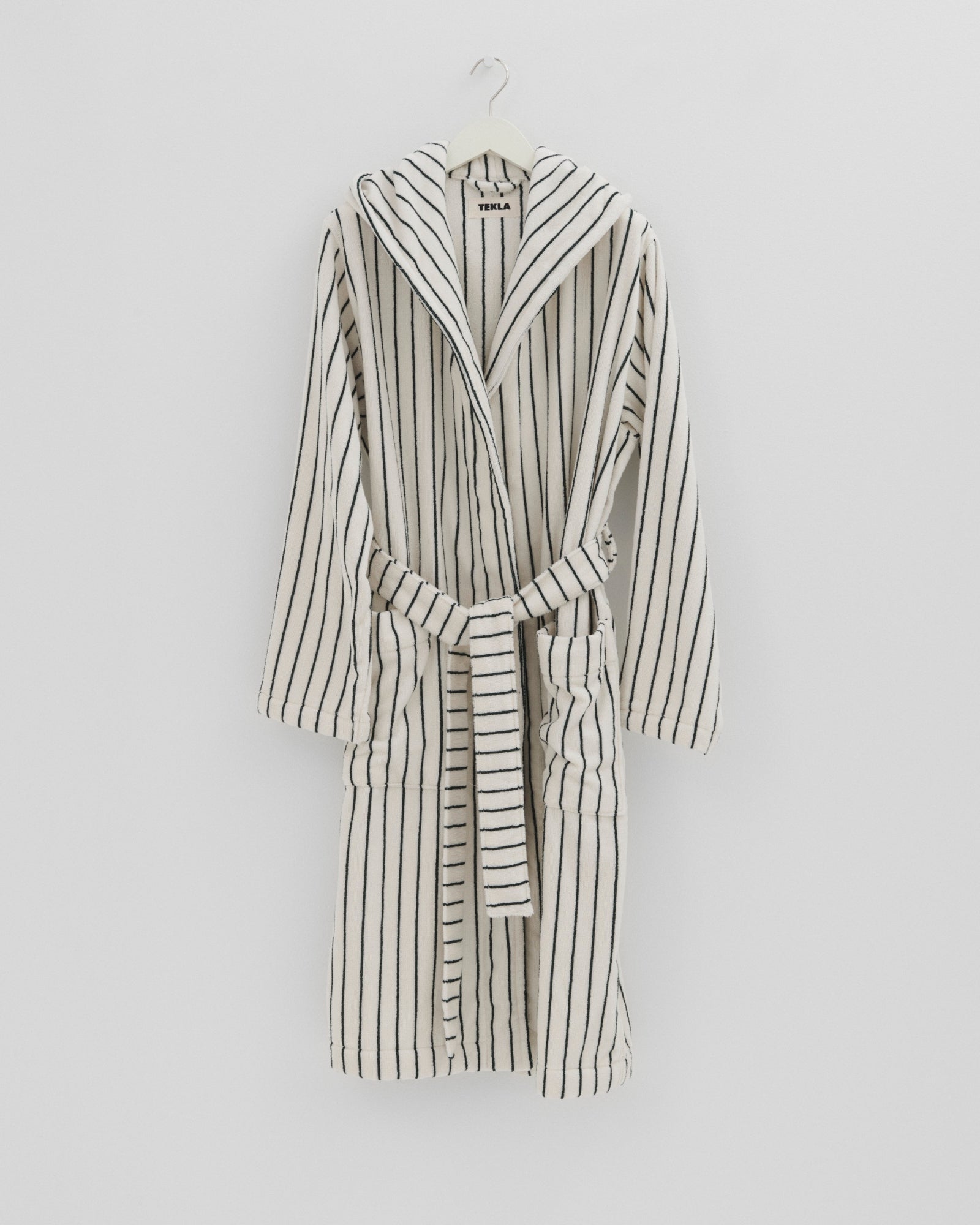 Hooded Bathrobe in Racing Green Stripes