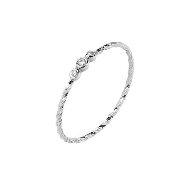 Jessa 3 Ring, 14k White Gold