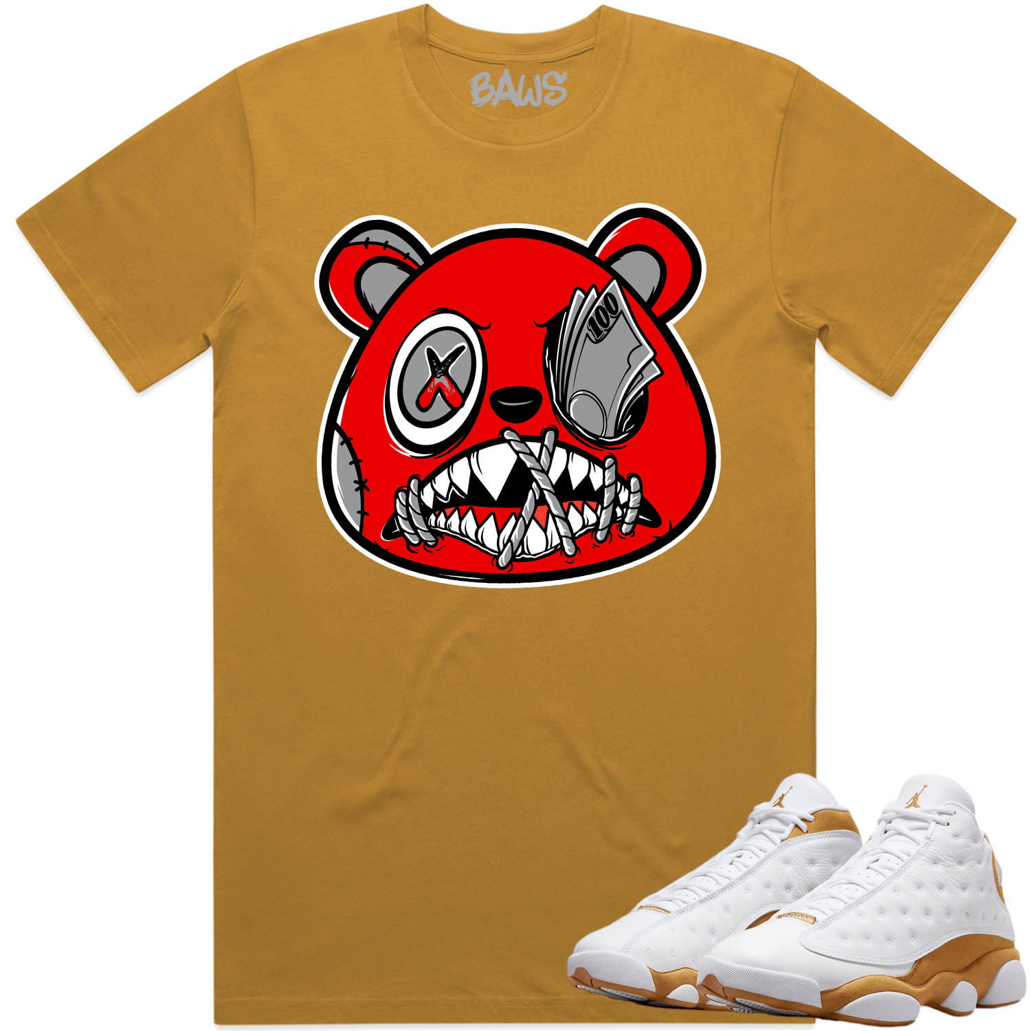 Jordan 13 Wheat 13s Shirt to Match - ANGRY MONEY TALKS BAWS