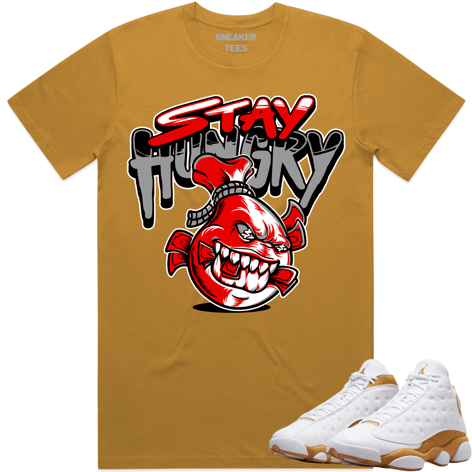 Jordan 13 Wheat 13s Shirt to Match - RED STAY HUNGRY