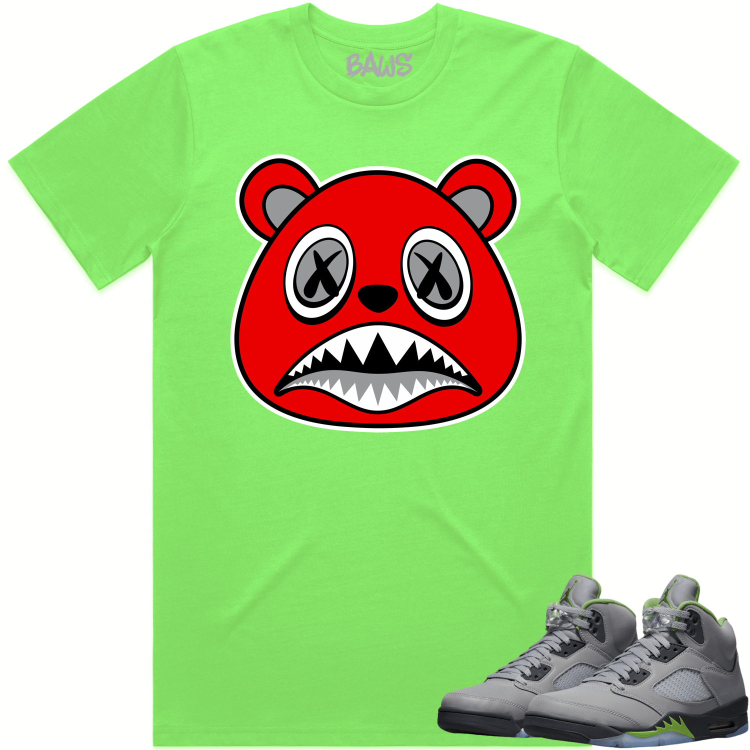 Jordan 5 Green Bean 5s Shirt to Match - ANGRY BAWS BEAR