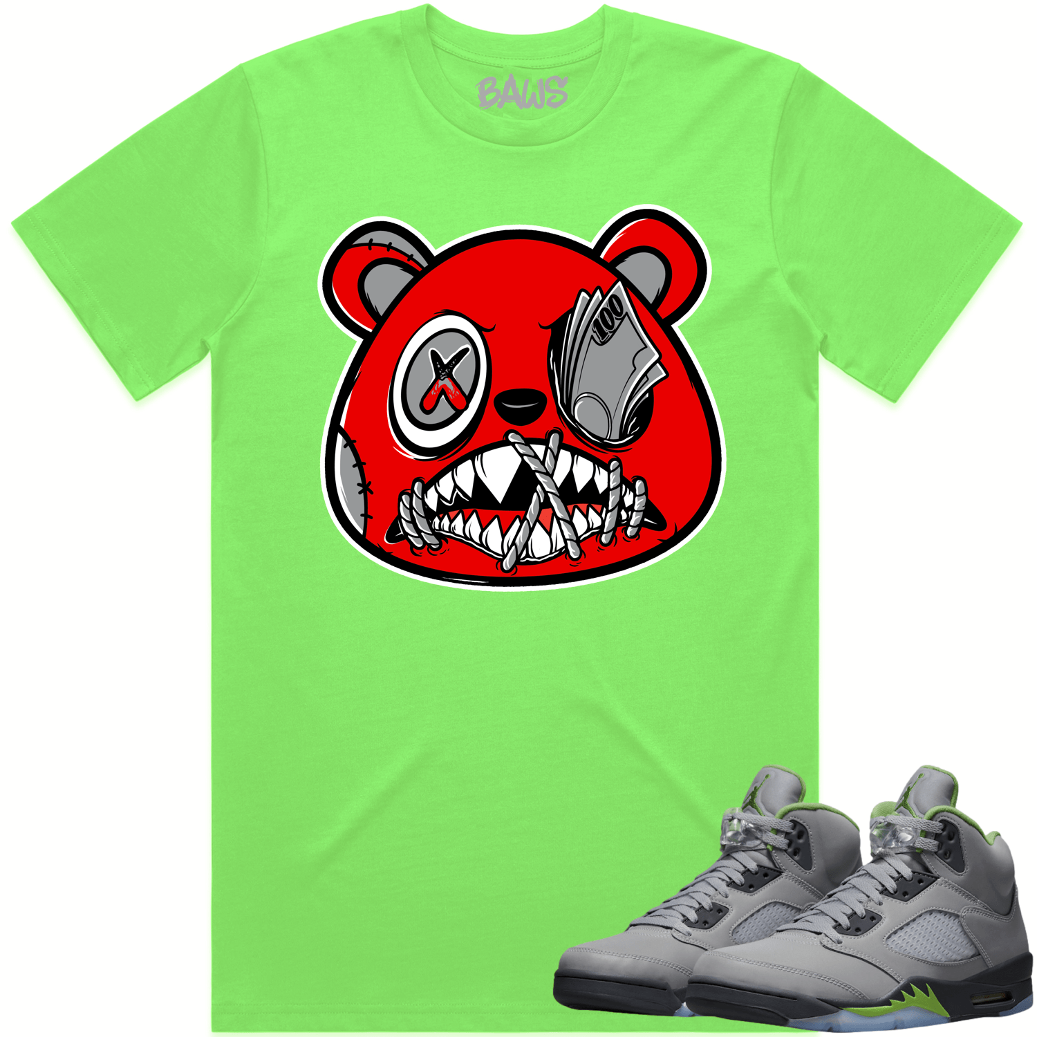 Jordan 5 Green Bean 5s Shirt to Match - ANGRY MONEY TALKS BAWS