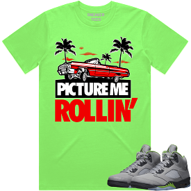 Jordan 5 Green Bean 5s Shirt to Match - RED PMR