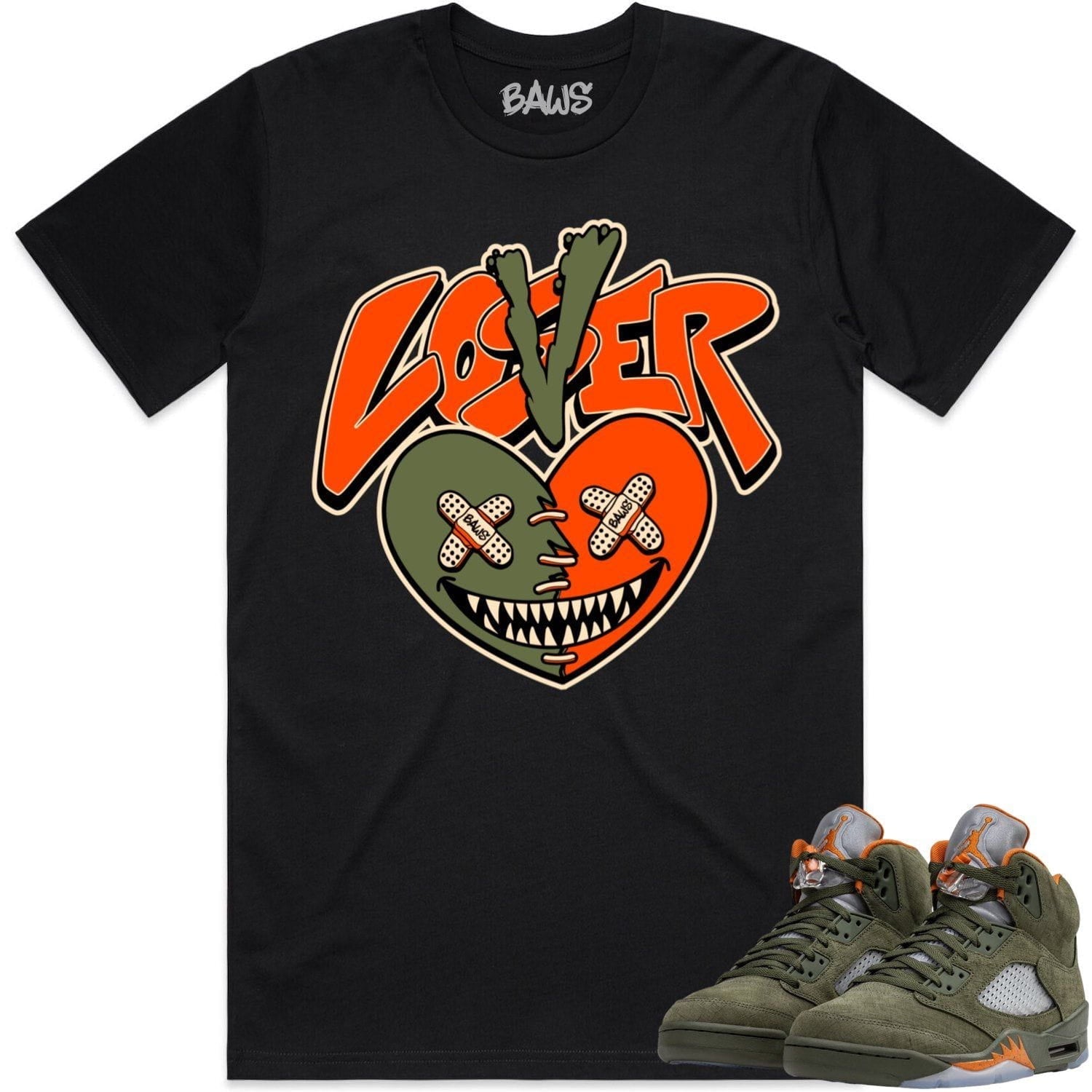 Jordan 5 Olive 5s Shirt to Match - CELADON LOVER LOSER BAWS