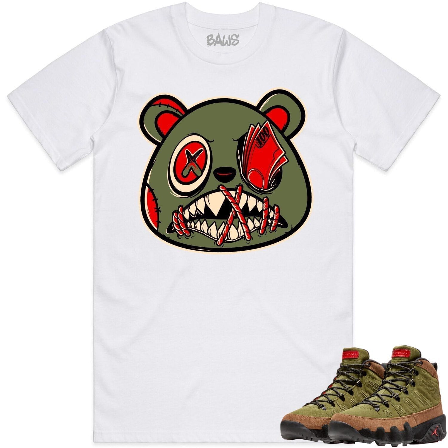 Jordan 9 Beef Broccoli 9s Shirt to Match - OLIVE MONEY TALKS BAWS