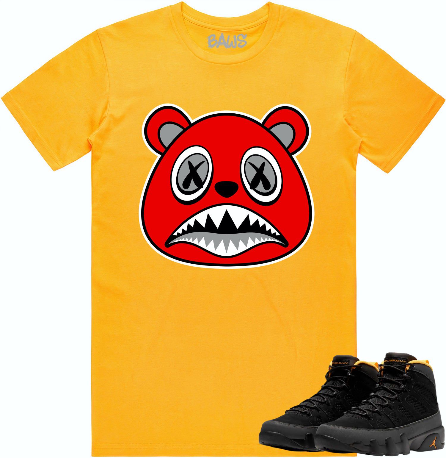 Jordan 9 University Gold 9s Shirt to Match - ANGRY BAWS BEAR