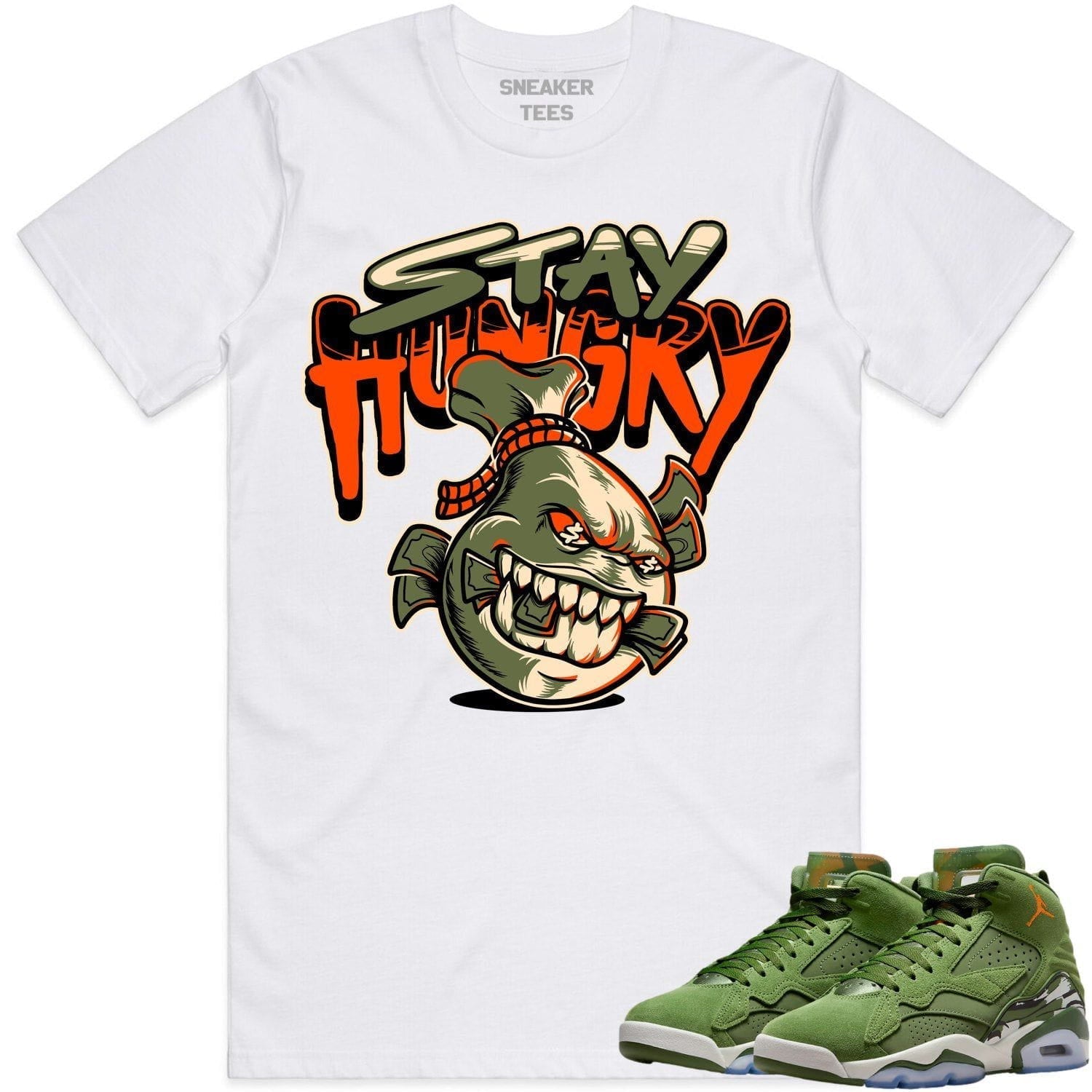 Jordan MVP 678 Sky J Olive Shirt to Match - CELADON STAY HUNGRY