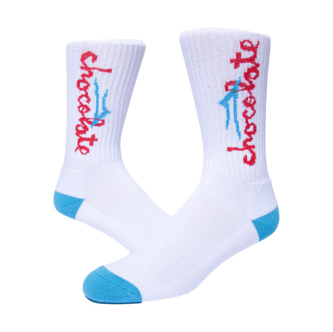 Lakai x Chocolate Chunk Logo Socks White