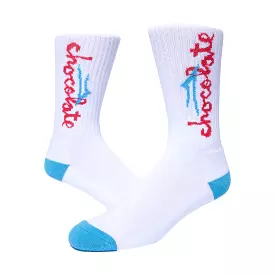 Lakai x Chocolate Chunk Logo Socks White