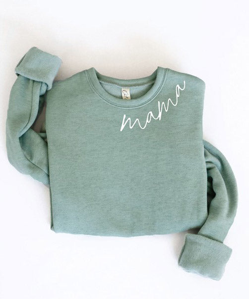 Mama Collar Sweatshirt - Dark Heather Sage