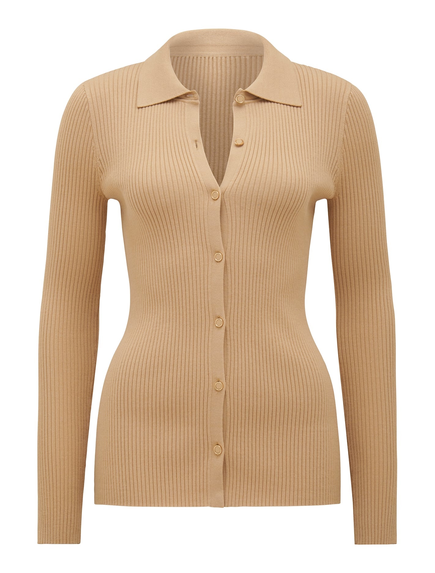 Marlowe Button Through Polo Knit Top