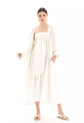 Maxi Textured Open Front Kimono - Ramadan Style