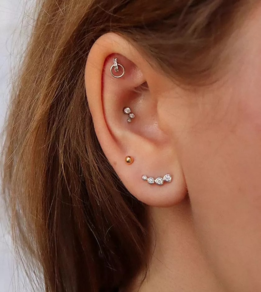 MBF Coco Labret Stud, 14k White Gold