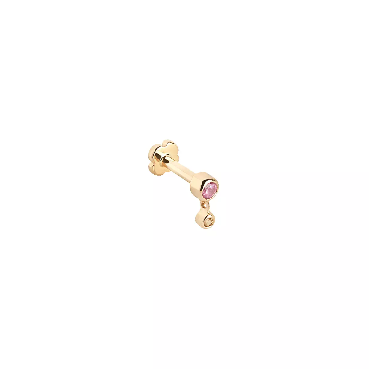 MBF Mini Me Pink Labret, 14k Gold