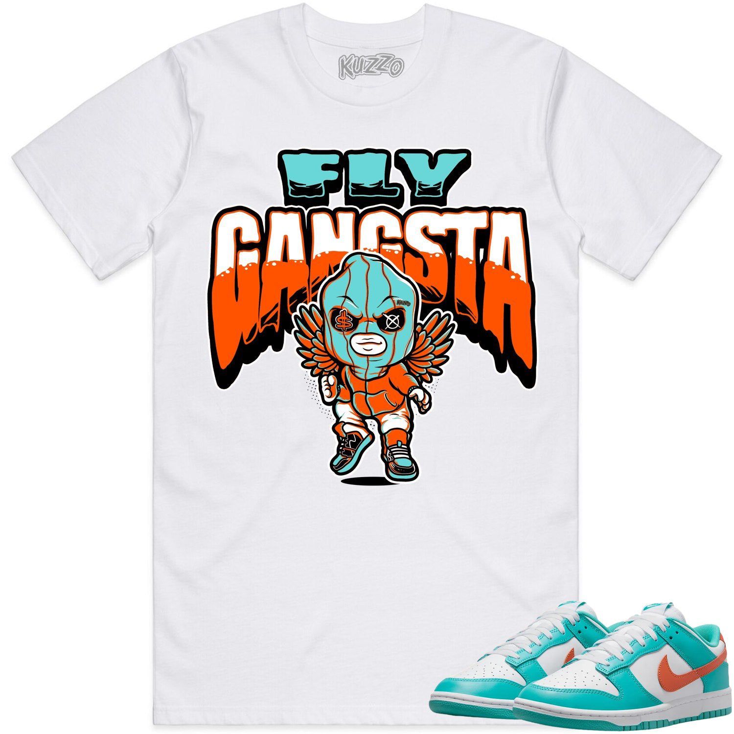 Miami Dunks Dolphins Shirt to Match - MIAMI FLY GANGSTA