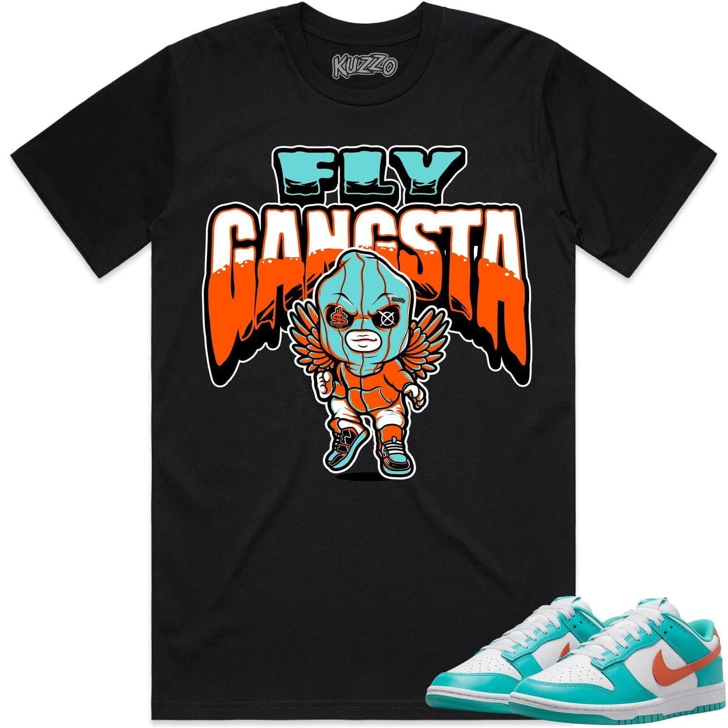 Miami Dunks Dolphins Shirt to Match - MIAMI FLY GANGSTA