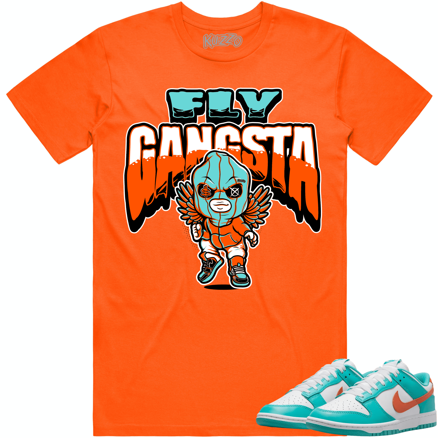 Miami Dunks Dolphins Shirt to Match - MIAMI FLY GANGSTA