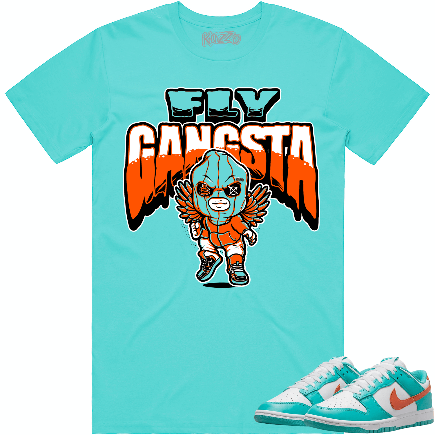 Miami Dunks Dolphins Shirt to Match - MIAMI FLY GANGSTA