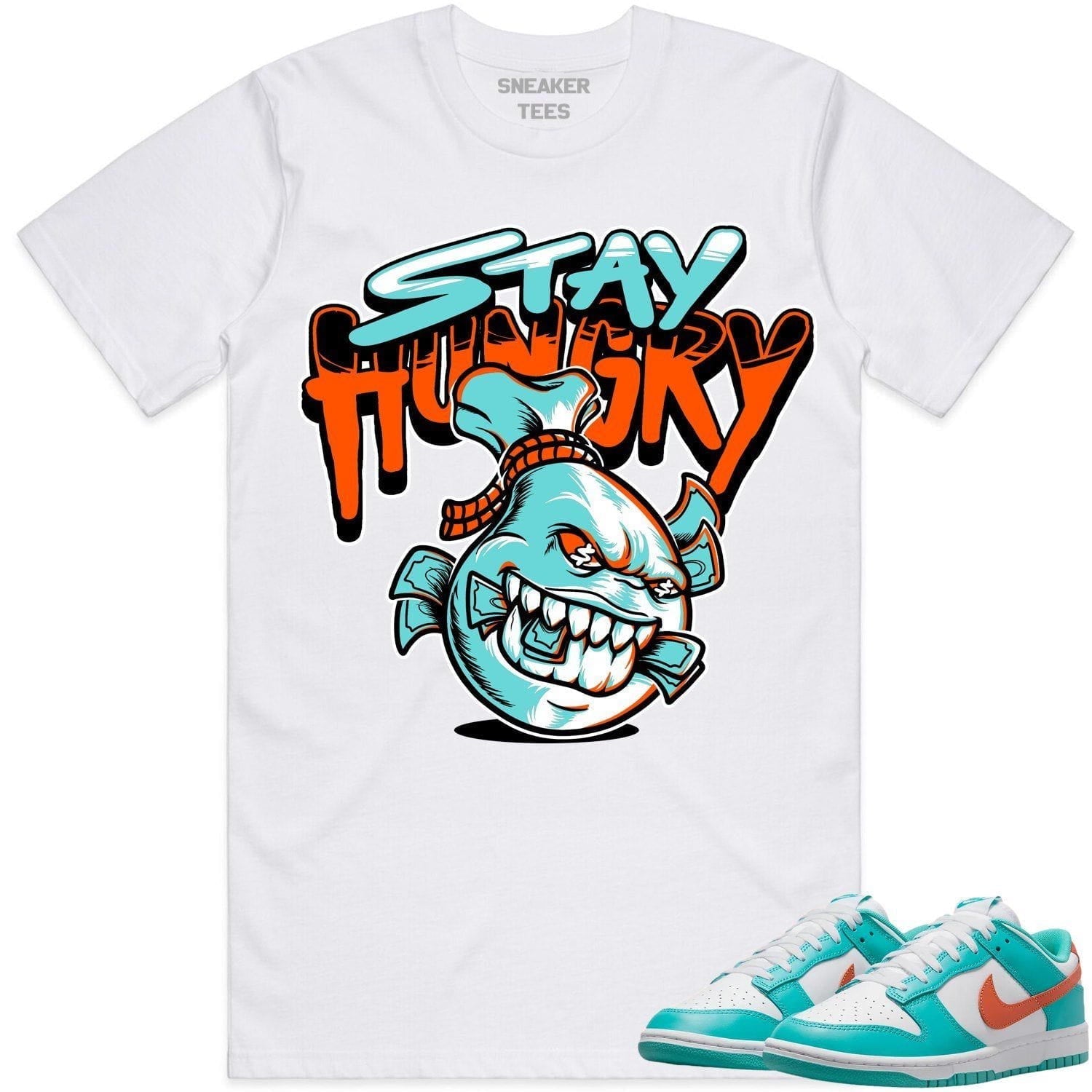 Miami Dunks Dolphins Shirt to Match - MIAMI STAY HUNGRY