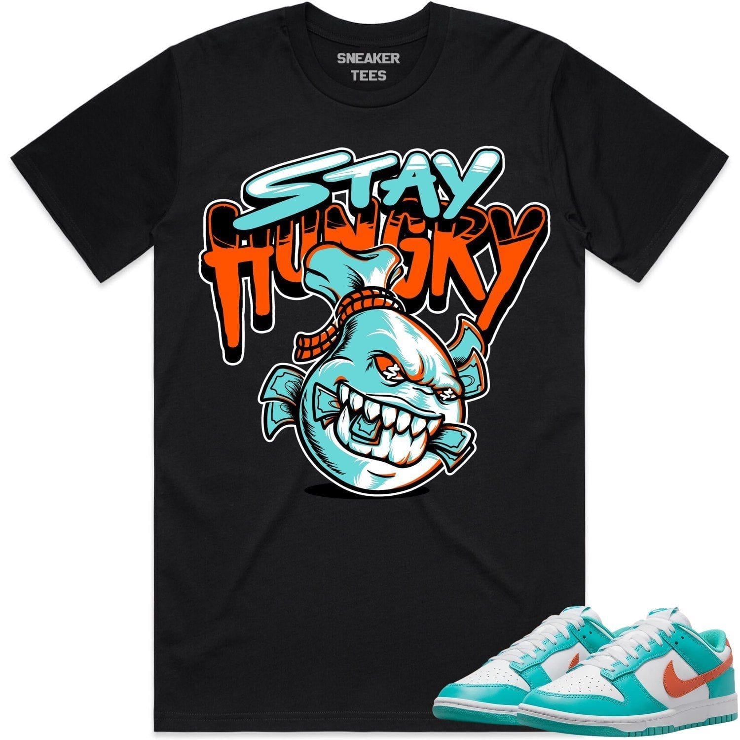 Miami Dunks Dolphins Shirt to Match - MIAMI STAY HUNGRY