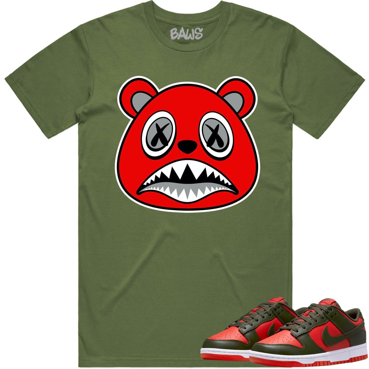 Mystic Red Dunks Shirt to Match - ANGRY BAWS BEAR