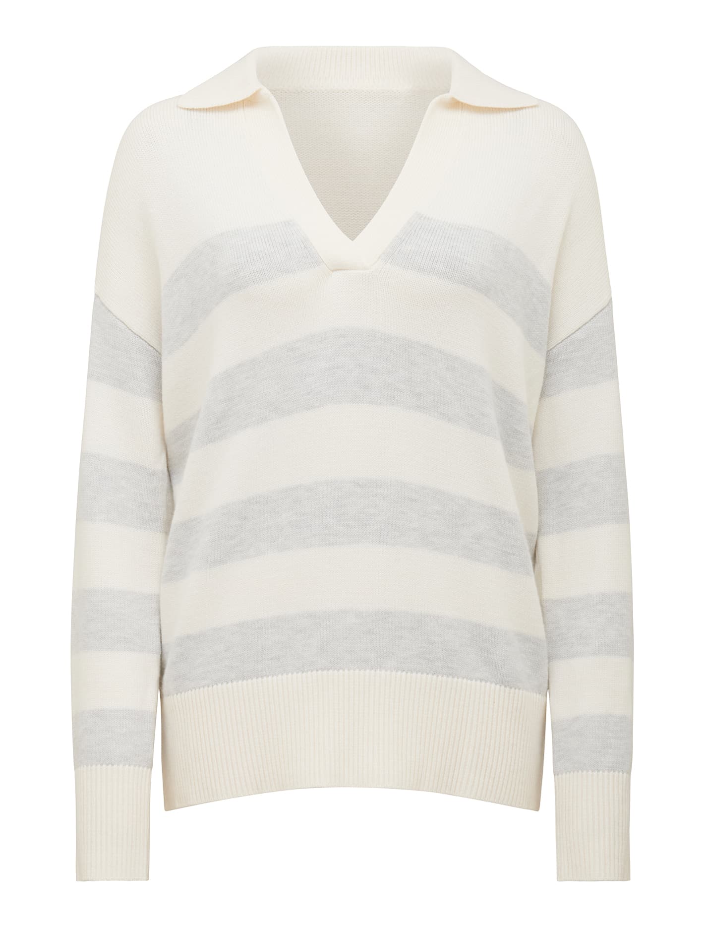 Nicole Striped Polo Collar Jumper