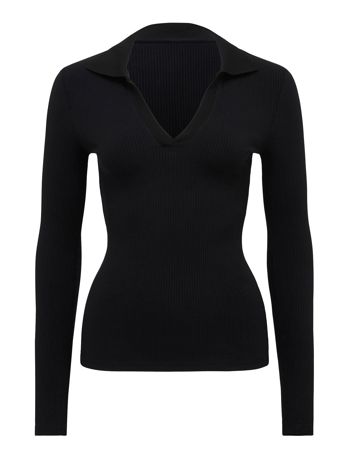 Paris V-Neck Polo Long Sleeve Top