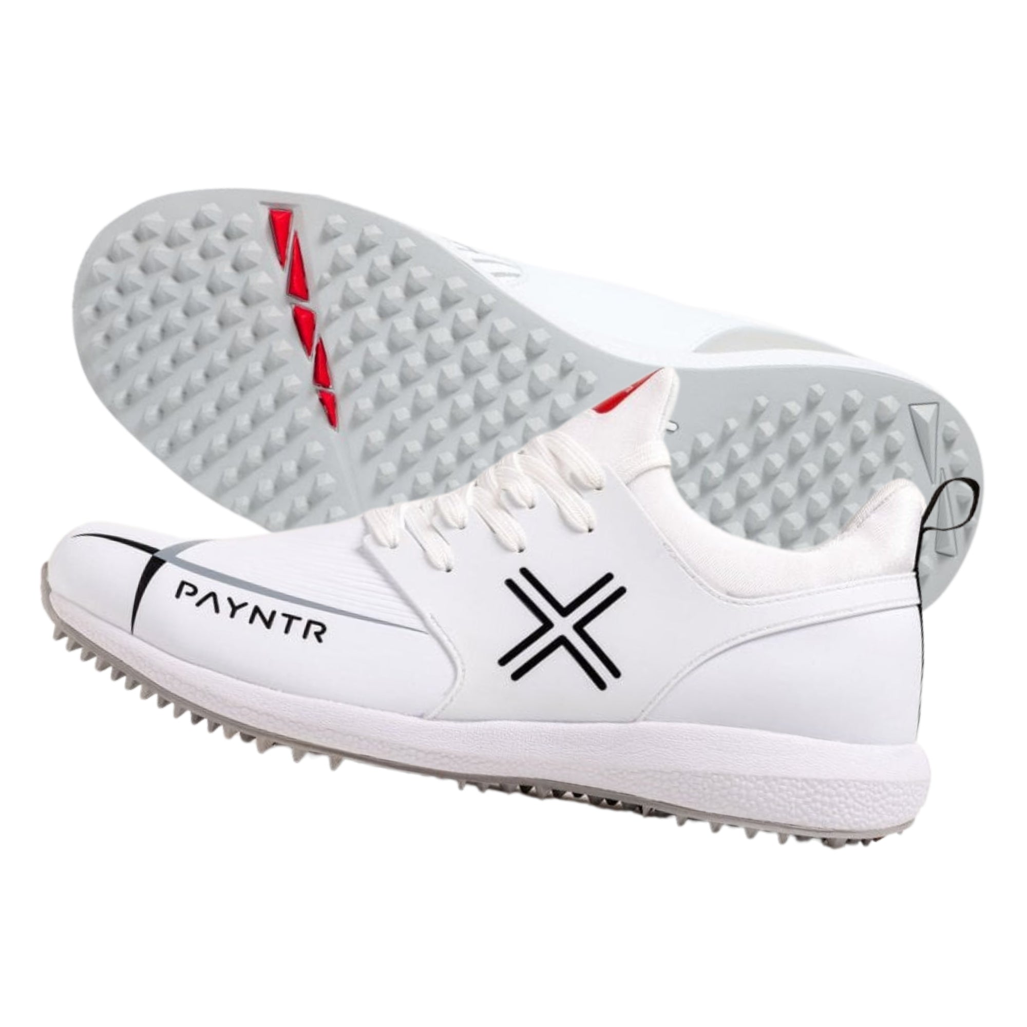 Payntr Cricket Shoes, Model X MK3 Pimple - All White All Rounder Cricket Shoes